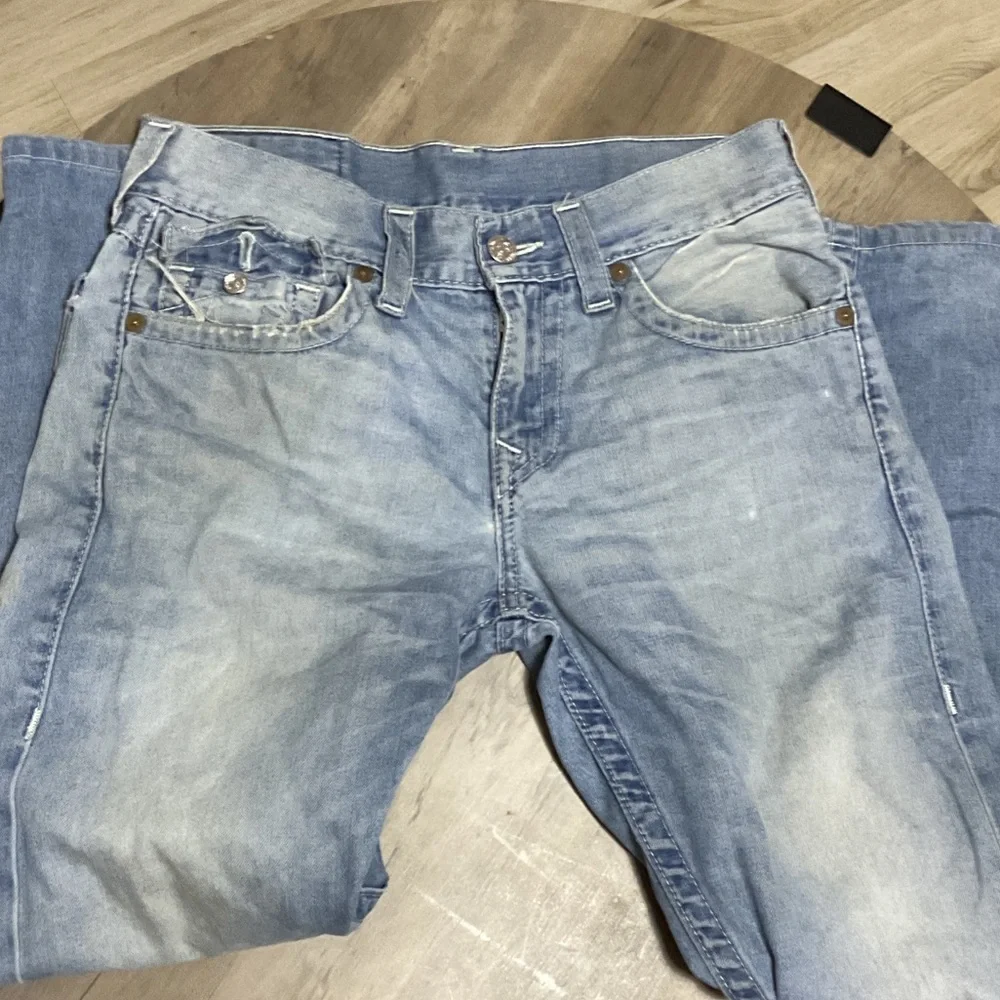 True Religion Men's Light Blue Slim Straight Jeans